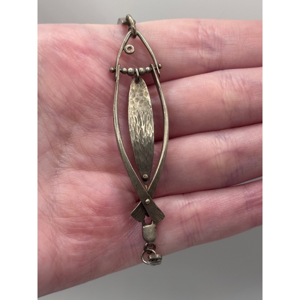 Aileen Lampman Sterling Silver Fish Hammered Design Bracelet